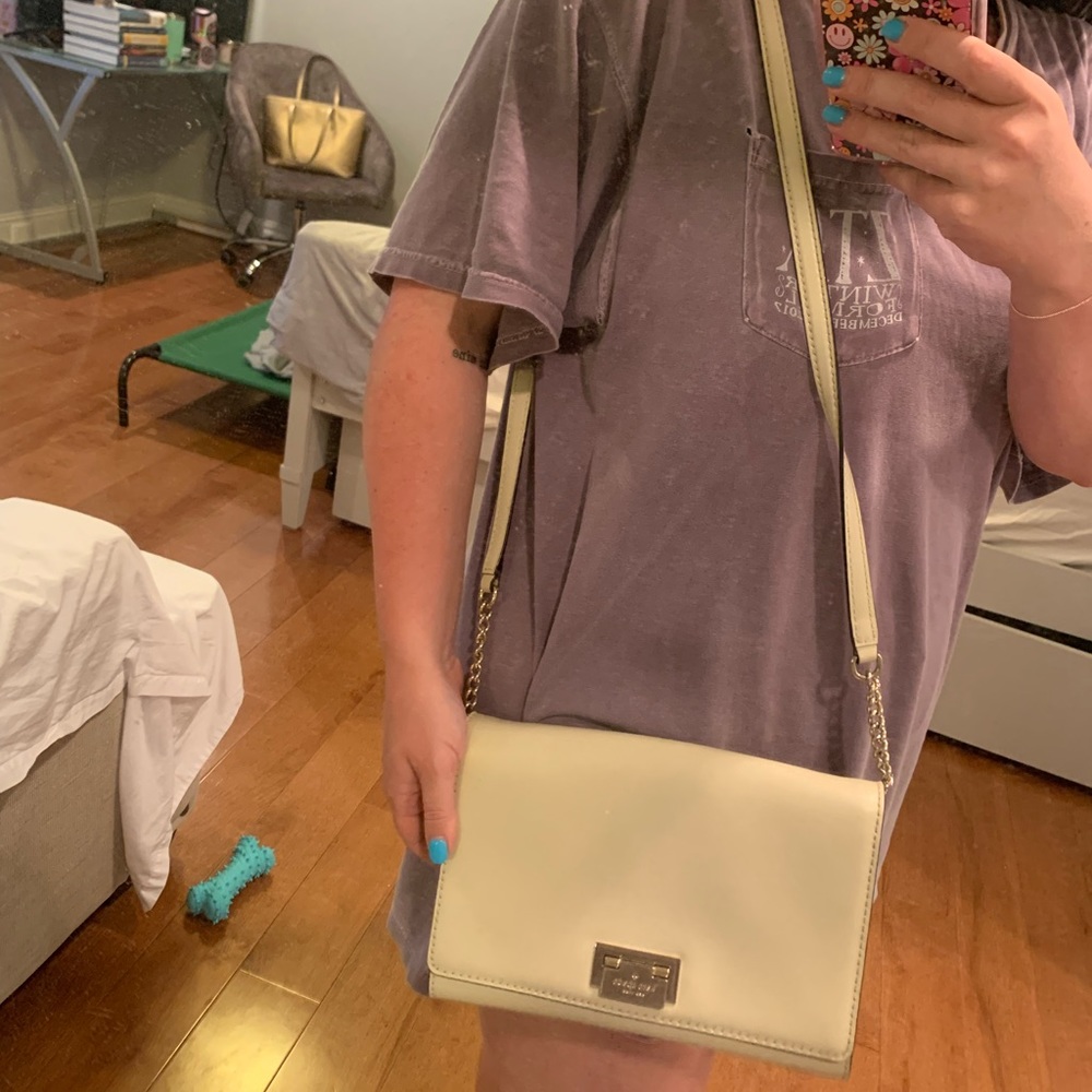 Ivory Kate Spade Leather Cross Body purse